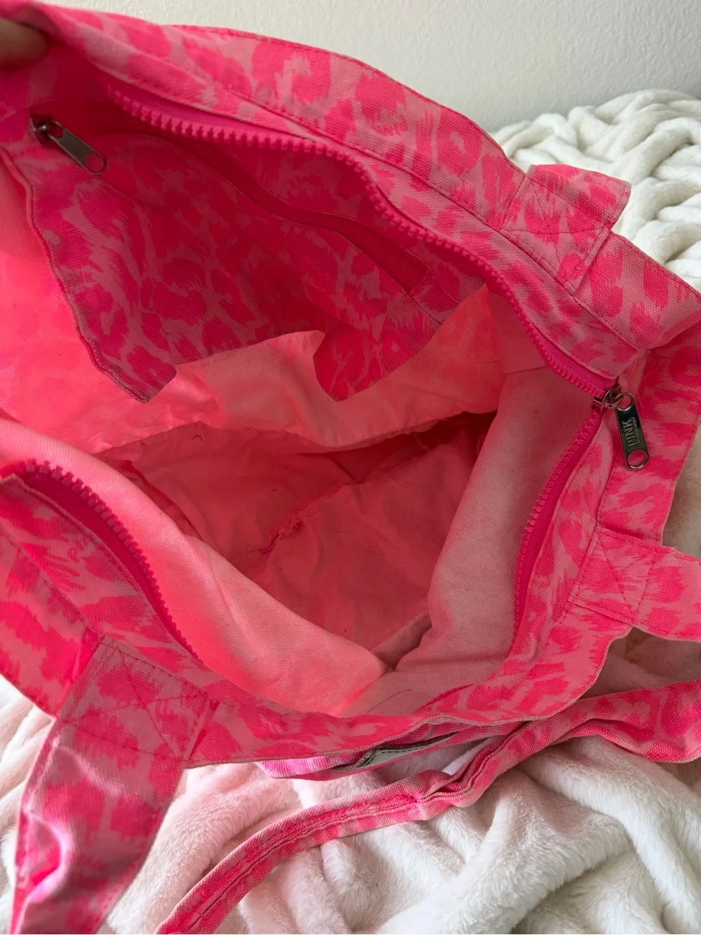 Vintage Victoria’s Secret PINK Love Pink Leopard Canvas Tote Bag Y2K